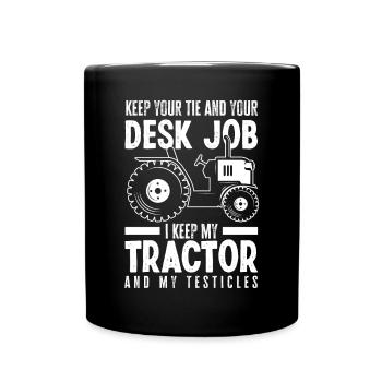 Lustiges Bauer Bauernhof Landwirt Geschenk - Tasse einfarbig - Schwarz - Vorne