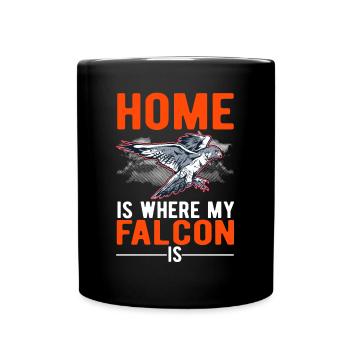 La maison est là où mon faucon est faucon crécerelle - Mug uni - noir - Devant
