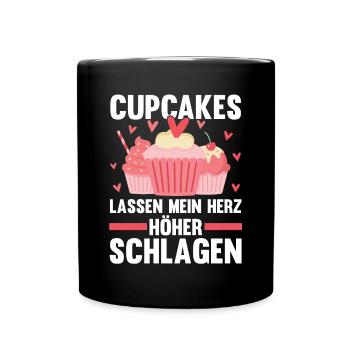 Backen Cupcakes - Tasse einfarbig - Schwarz - Vorne