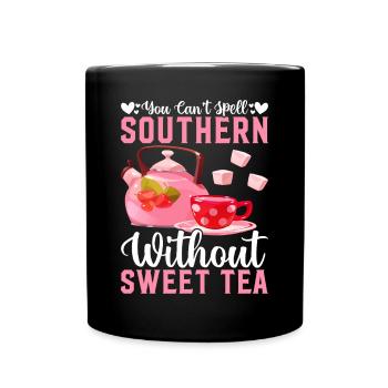 Southern Girl Tea Lover Country - Full Colour Mug - black - Front