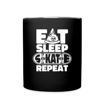 Eat Sleep Skate Repeat Skatergirl Skaterboy - Tasse einfarbig - Schwarz - Vorne
