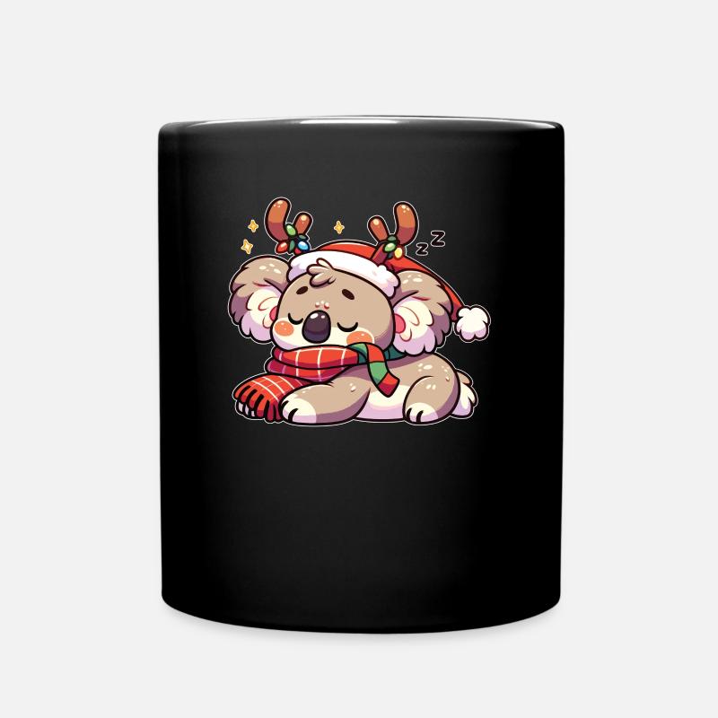 Weihnachtsmütze Weihnachten Lichterkette - Tasse einfarbig - Schwarz