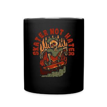 Skater Not Hater Skatergirl Skaterboy Skatepark - Tasse einfarbig - Schwarz - Vorne