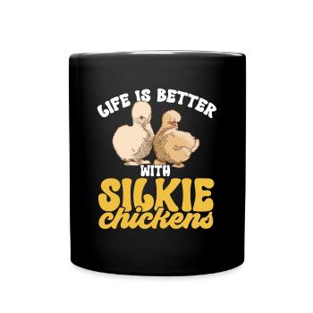 Seidenhuhn Poulet soyeux - Mug uni - noir - Devant