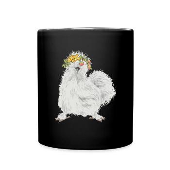 Seidenhuhn Poulet soyeux - Mug uni - noir - Devant