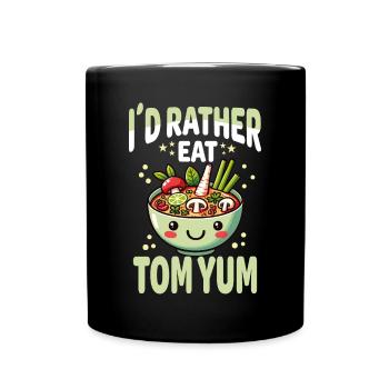 Unique Tom Yum Soup Artwork for Thai Cuisine - Full Colour Mug - black - Front
