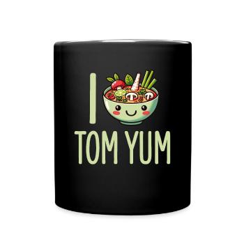 Tom Yum Soup Enthusiast Art - Unique Thai Cuisine - Full Colour Mug - black - Front