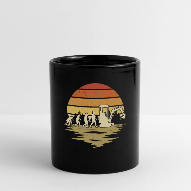 Bagger Evolution Baggerführer Baggerfahrer Tasse einfarbig