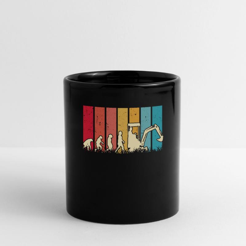 Bagger Evolution Baggerführer Baggerfahrer Tasse einfarbig