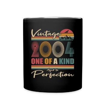 20th Birthday Vintage 2004 Vintage 2004 - Full Colour Mug - black - Front