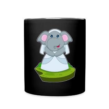 Elefant Braut Schleier Hochzeit - Tasse einfarbig - Schwarz - Vorne