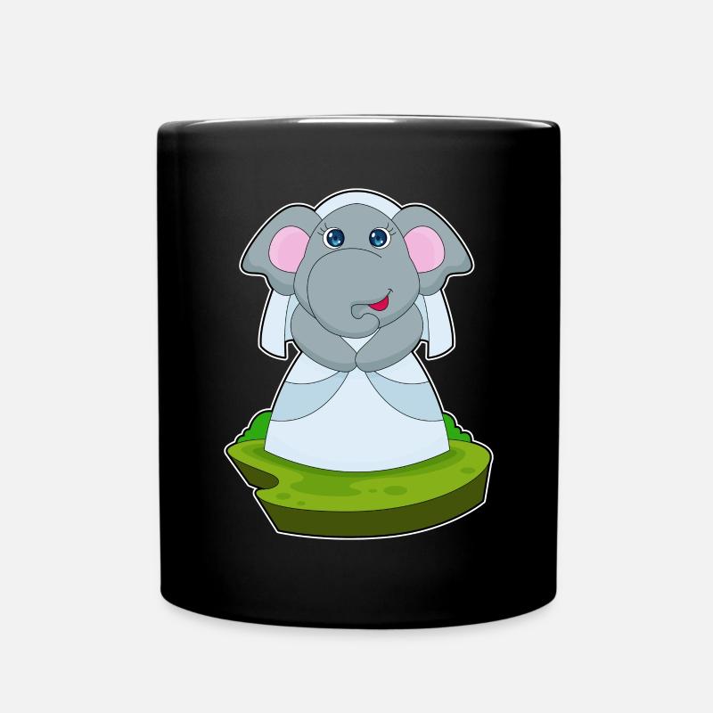 Elefant Braut Schleier Hochzeit - Tasse einfarbig - Schwarz