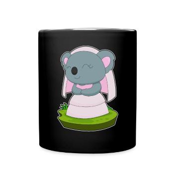 Koala Bridal Veil Wedding - Full Colour Mug - black - Front