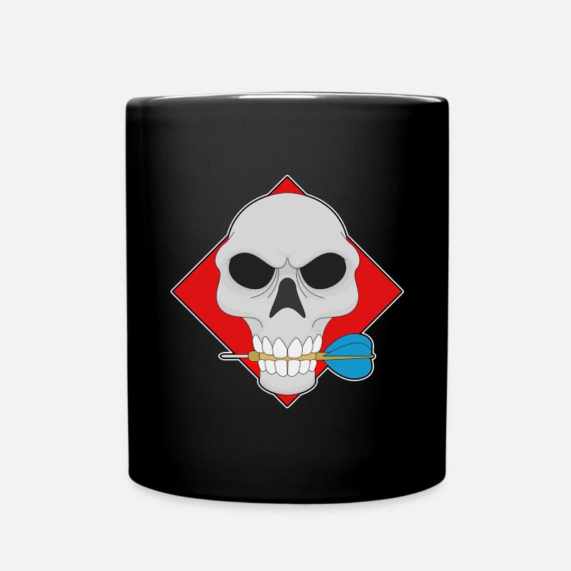 Totenkopf Dart Dartpfeil - Tasse einfarbig - Schwarz