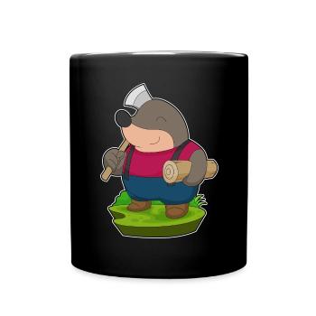 Forêt de la Hache du Bûcheron Taupe - Mug uni - noir - Devant