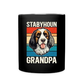 Cadeau de propriétaire de chien Stabyhoun grand-père Stabijhoun - Mug uni - noir - Devant