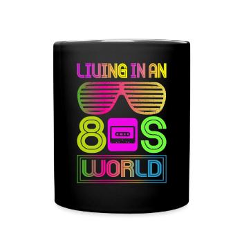 Fille garçon enfants 70 s 80 s 90 s Disco Costume tenue - Mug uni - noir - Devant