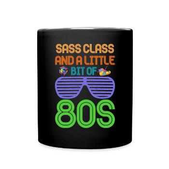 Fille garçon enfants 70 s 80 s 90 s Disco Costume tenue - Mug uni - noir - Devant