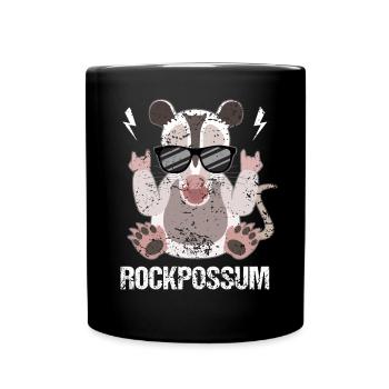 Opossum Rock Coolness pur - Tasse einfarbig - Schwarz - Vorne