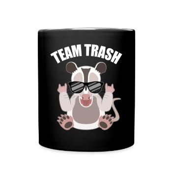 Rockendes Opossum mit Cool-Faktor - Tasse einfarbig - Schwarz - Vorne