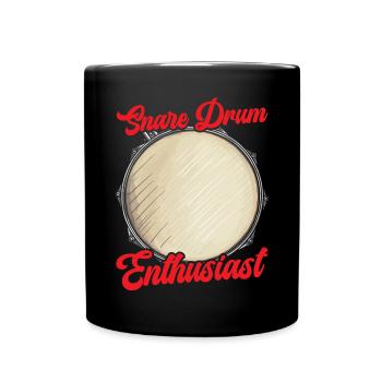 Caisse claire, instrument de musique, musicien, batteur - Mug uni - noir - Devant