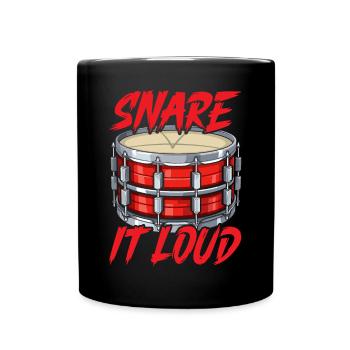 Caisse claire, instrument de musique, musicien, batteur - Mug uni - noir - Devant
