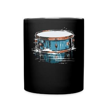 Caisse claire, instrument de musique, musicien, batteur - Mug uni - noir - Devant