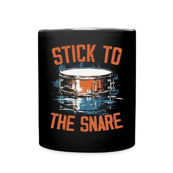 Caisse claire, instrument de musique, musicien, batteur - Mug uni - noir - Devant