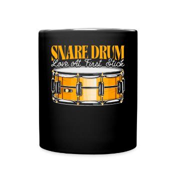Caisse claire, instrument de musique, musicien, batteur - Mug uni - noir - Devant