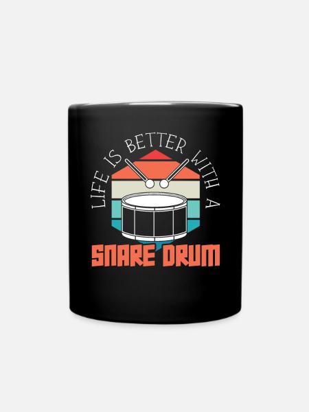 Snare Drum Musical Instrument Musician Drummer - Full Colour Mug - black