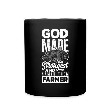 Lustiges Bauer Bauernhof Landwirt Geschenk - Tasse einfarbig - Schwarz - Vorne