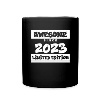 2023 - Jahrgang 2023 - Baujahr 2023 - Tasse einfarbig - Schwarz - Vorne