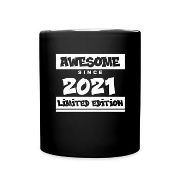 2021 - Jahrgang 2021 - Baujahr 2021 - Tasse einfarbig - Schwarz - Vorne
