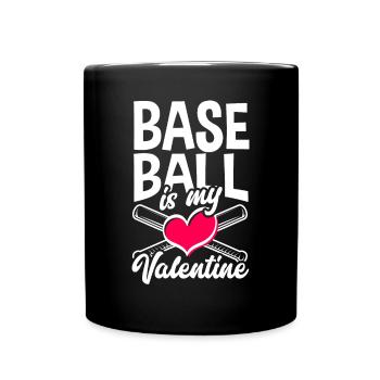 Lustiger Baseball - Tasse einfarbig - Schwarz - Vorne