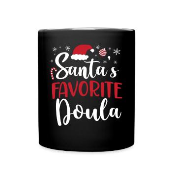 Doula Birth Worker Christmas - Tasse einfarbig - Schwarz - Vorne