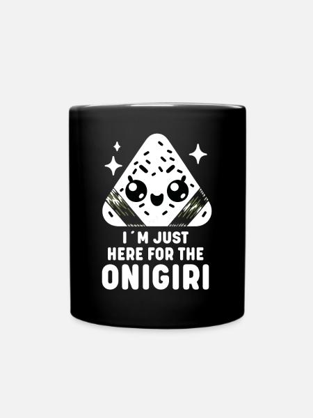 Adorables boulettes de riz japonaises Kawaii Onigiri - Mug uni - noir