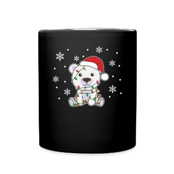Polar Bear, Christmas, Winter, Animals, Polar Bears - Full Colour Mug - black - Front