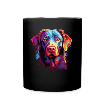 Wasserfarben Farbenfroher Chesapeake Bay Retriever - Tasse einfarbig - Schwarz - Vorne