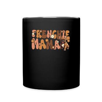 French Bulldog Groovy Frenchie Mom - Full Colour Mug - black - Front