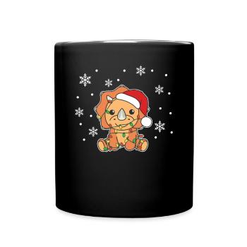 Tricératops Noël Hiver Animaux Dinos - Mug uni - noir - Devant
