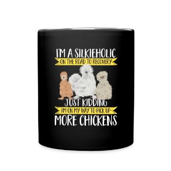 Seidenhuhn Poulet soyeux - Mug uni - noir - Devant