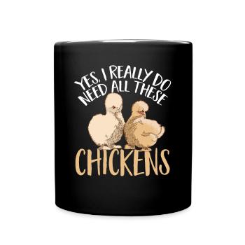 Seidenhuhn Poulet soyeux - Mug uni - noir - Devant