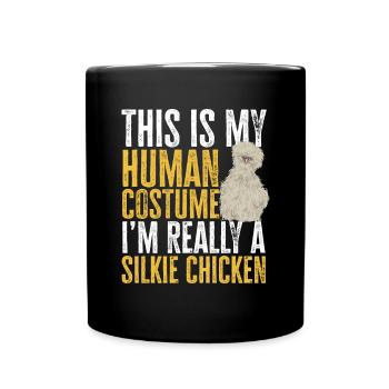 Seidenhuhn Silkie Chicken - Full Colour Mug - black - Front