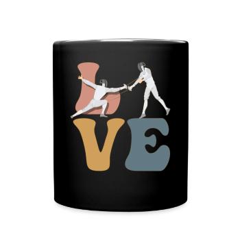 Fechten Fechter Florett Säbel - Tasse einfarbig - Schwarz - Vorne