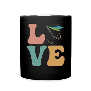 Fliegenfischer - Tasse einfarbig - Schwarz - Vorne