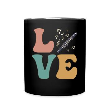 Clarinet, Flute, Instrument - Full Colour Mug - black - Front