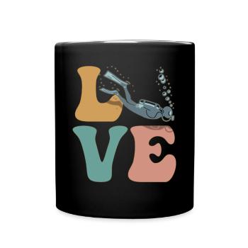 Scuba Diving Diving Diver - Full Colour Mug - black - Front