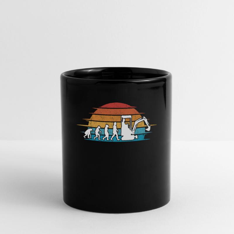 Bagger Evolution Baggerführer Baggerfahrer Tasse einfarbig
