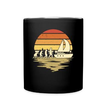 voilier evolution capitaine marin navire - Mug uni - noir - Devant