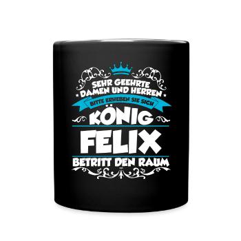 Felix Name Design - Tasse einfarbig - Schwarz - Vorne